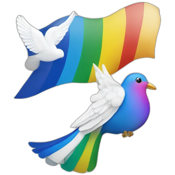 Israel flag and rainbow dove of peace emoji