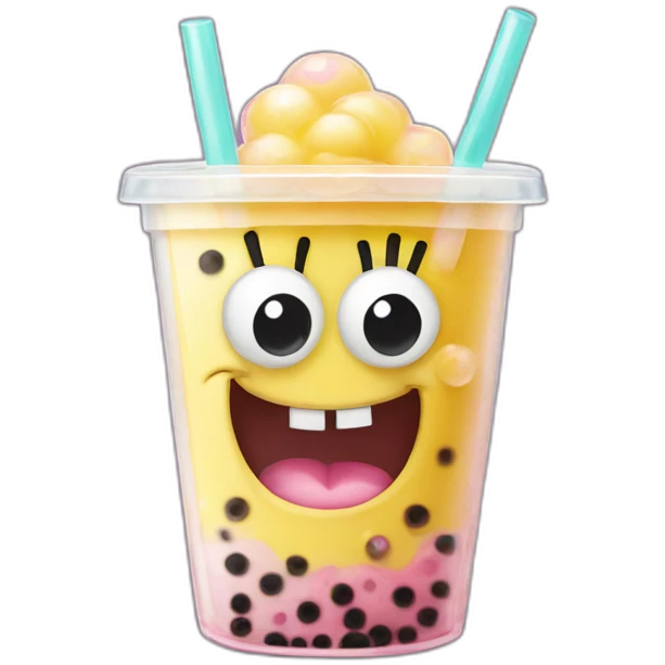 spongebob as bubble tea emoji