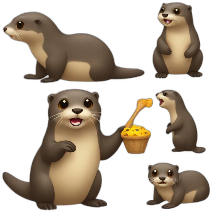Loutre avec une  corne emoji