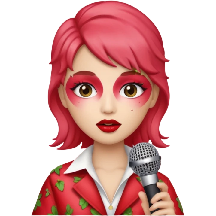 strawberry be hand the mic  emoji