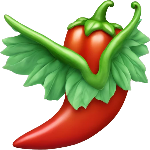 hot pepper with flapping wings emoji