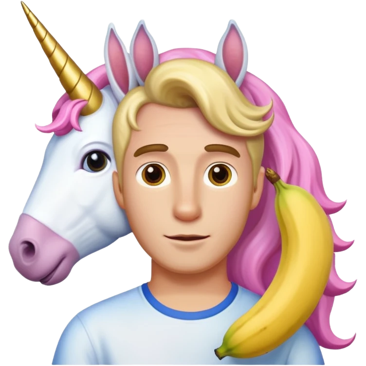 Simon B, peanuts, unicorn, transparent background, no peanuts, bananas emoji