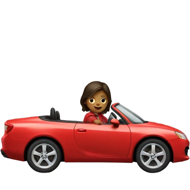 girl driving red car emoji