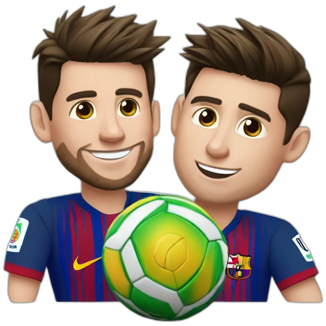Messi con Cristiano Ronaldo y la pelota ⚽ emoji