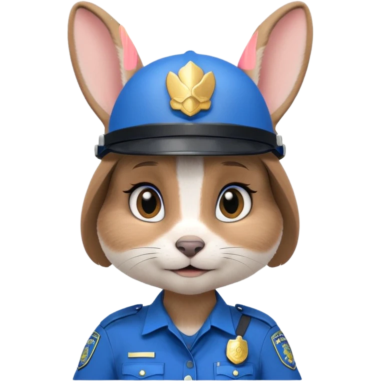 judy hopps, Rabbit police, blue uniform including helmet of uniform emoji