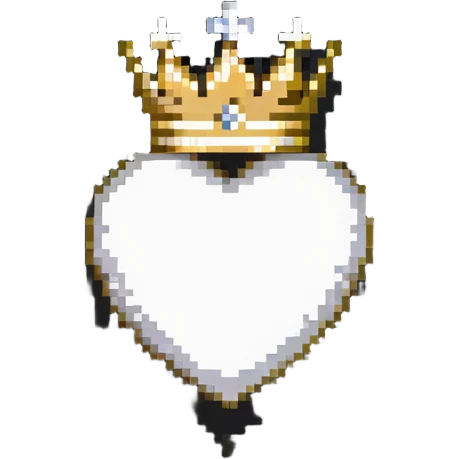 a normal white heart with a golden crown on top emoji