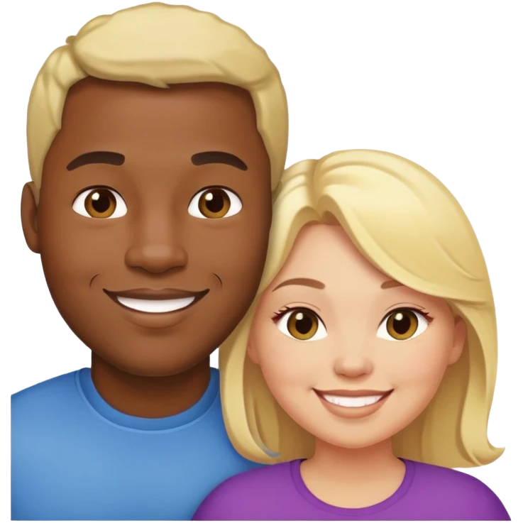 black man with a blonde fat woman emoji