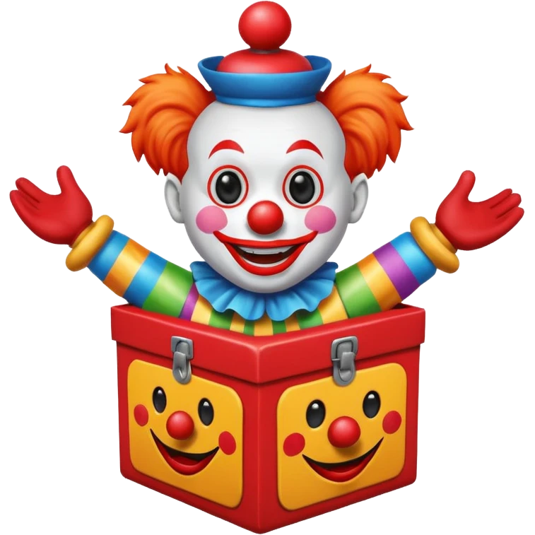 toy for children, clown jack-in-a-box emoji