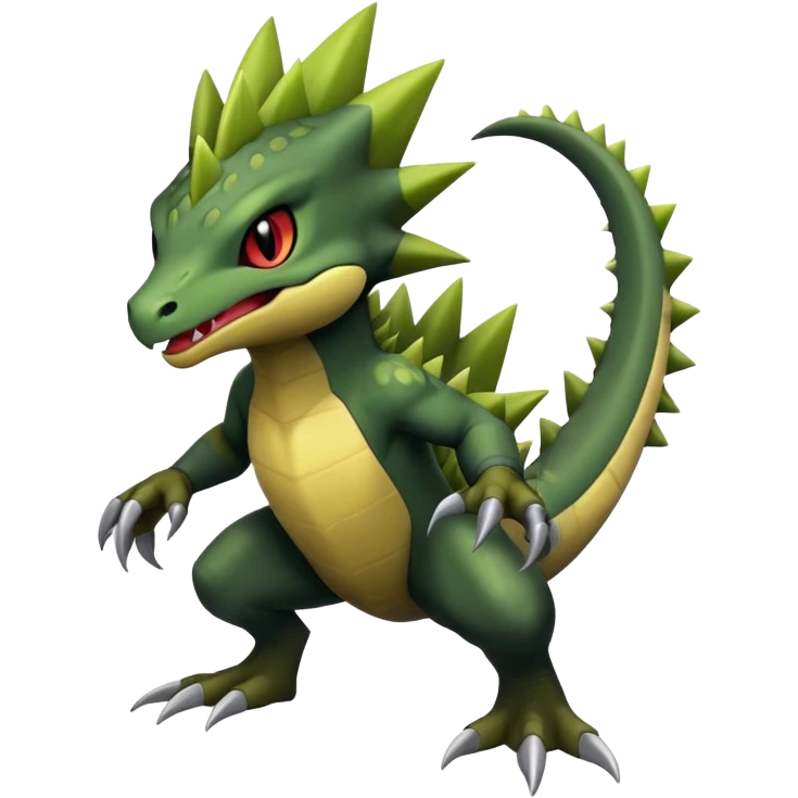 Haxorus-Axew-Fraxure-hybrid (full body) emoji
