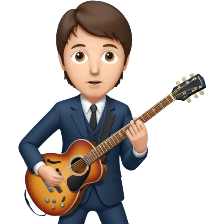 Paul McCartney playing guitar suit emoji