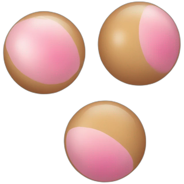 Two skintone balls with pinkish circle inside emoji