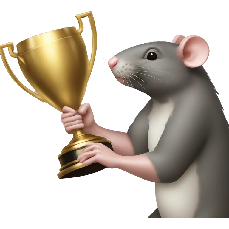 2 rat fighting for a ball, one holding a trophee emoji