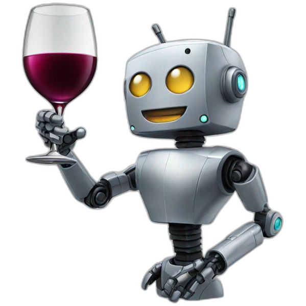 Robot drinking glass of wine emoji