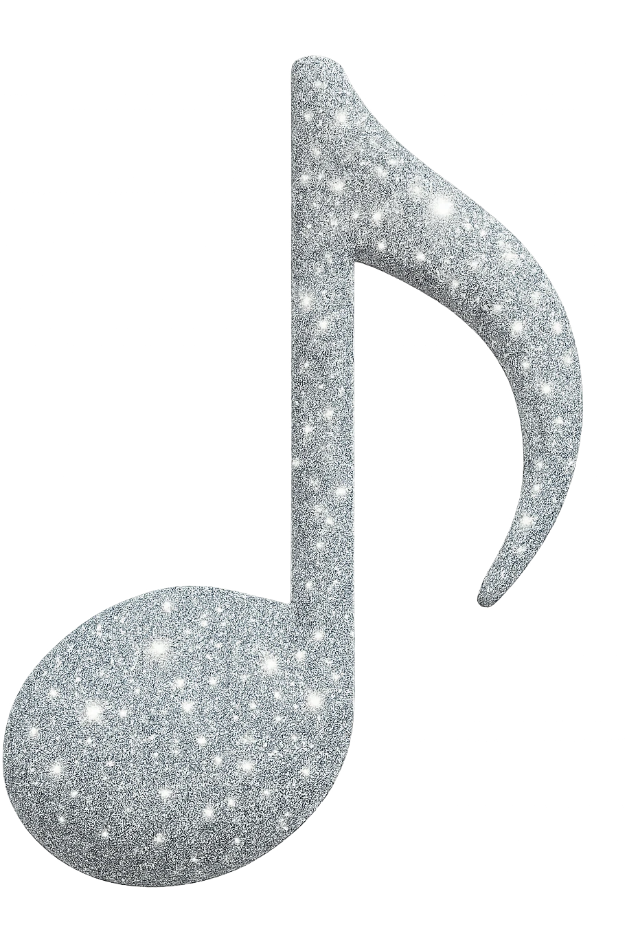 glittery music note object, radiant, no background emoji