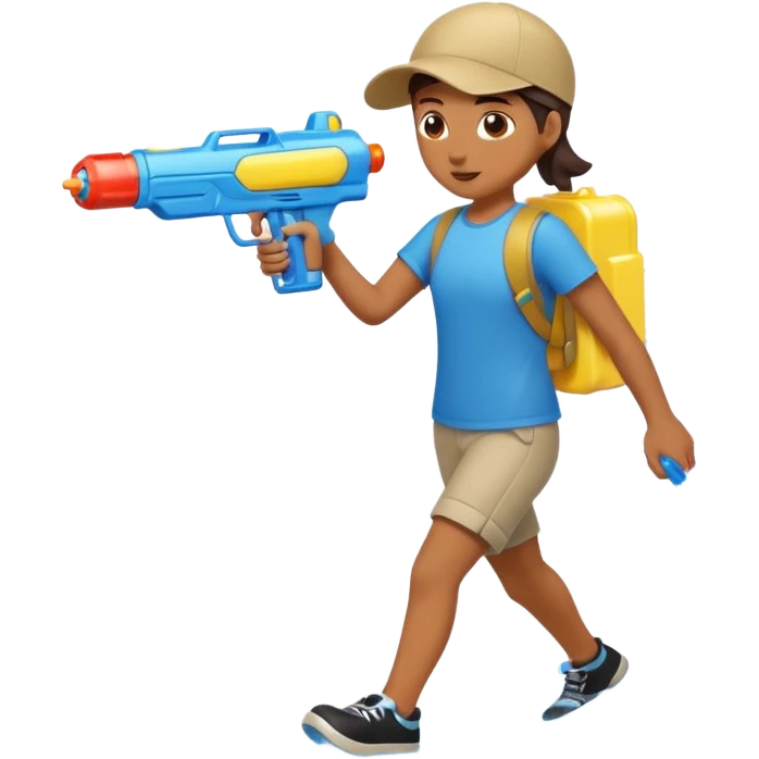 Naizs walking with water guns emoji