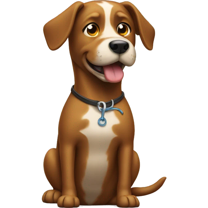 dog taking a poop emoji