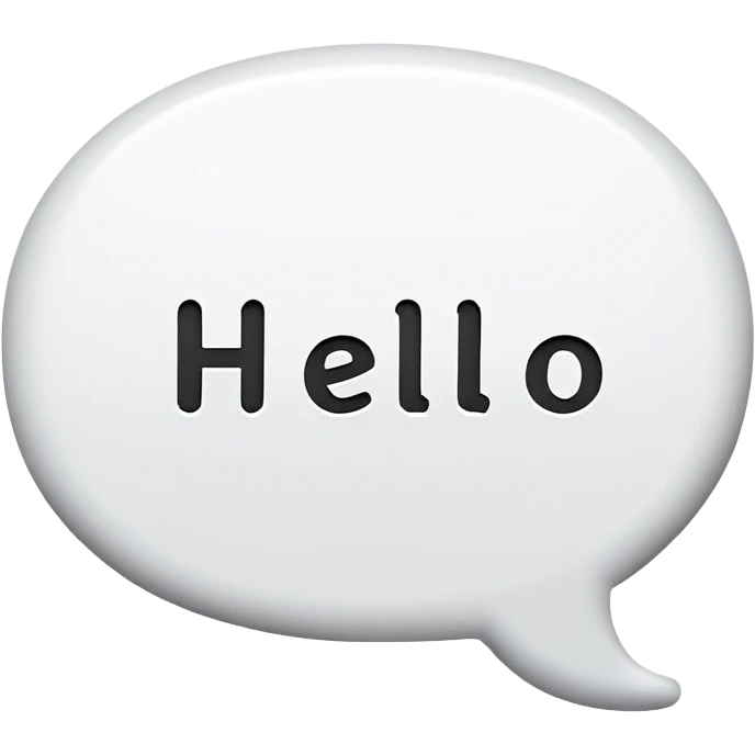 speech bubble with hello emoji