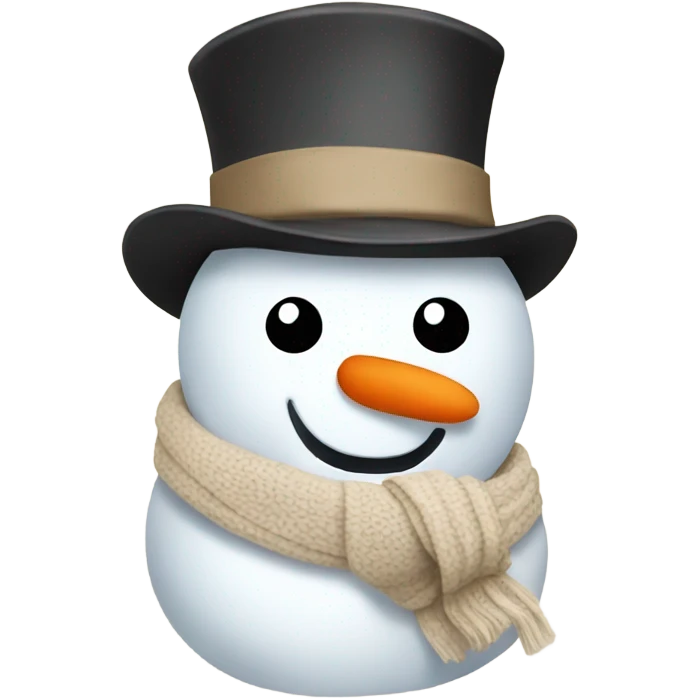 Snowman wearing a beige scarf emoji