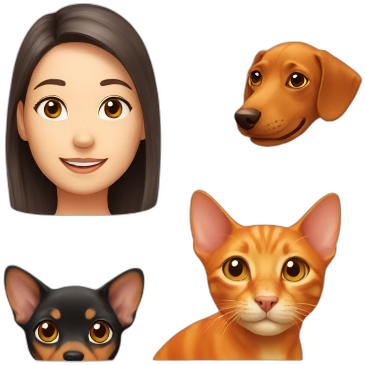 orange cat an dachshund emoji