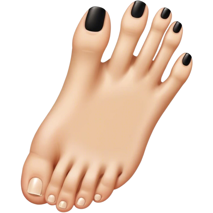 a foot toes with black toenail emoji