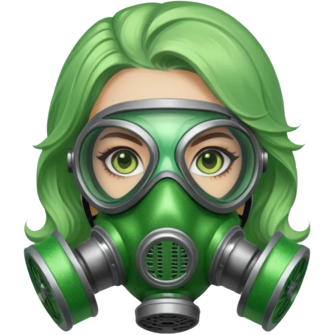 glitter green viper valorant female gas mask emoji