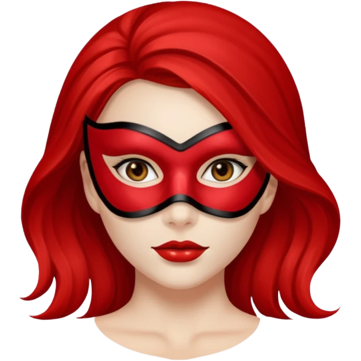 a beautiful girl wearing red mask emoji