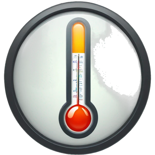 thermometer with high temperature emoji