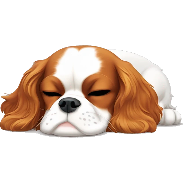 Cavalier King Charles spaniel sleeping  emoji
