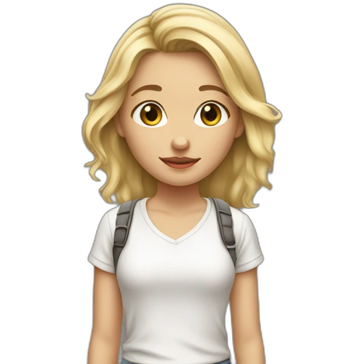 French dirty blonde teenage girl emoji