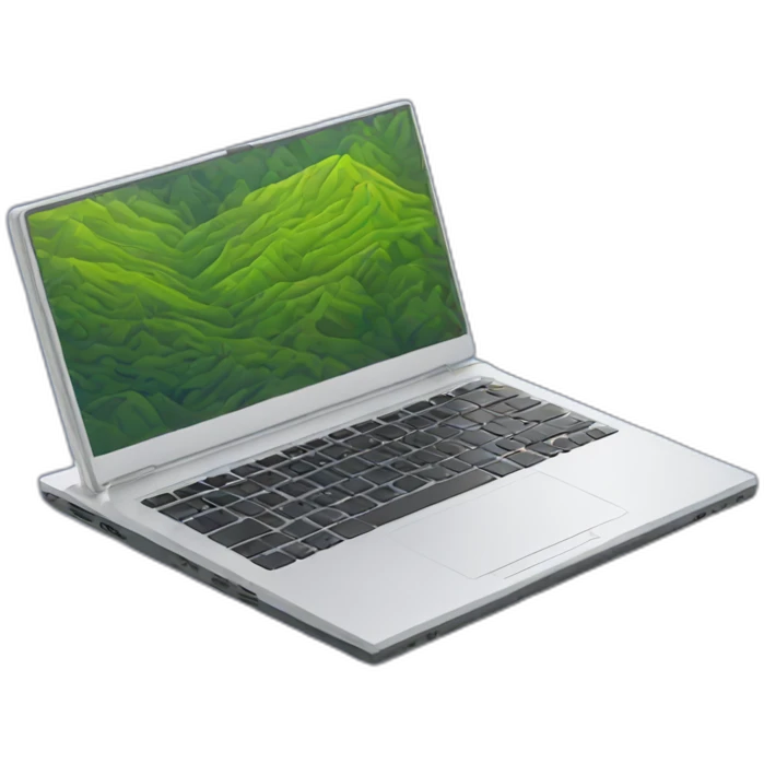 unfold laptop，isometric view emoji