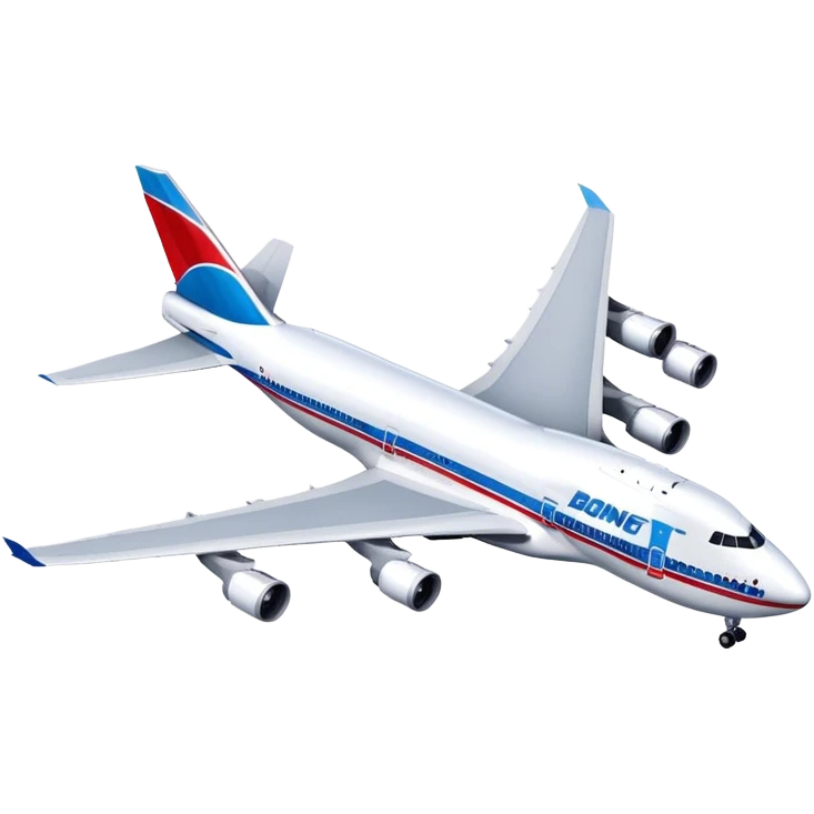 Boeing 747 - Boeing (Model Year: 2020) (Iconic colour: White with red and blue) emoji