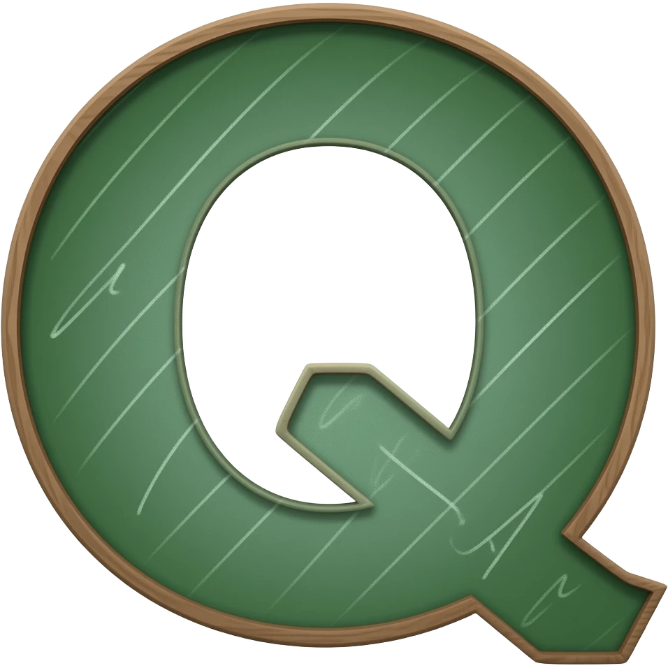 blackboard letter Q emoji