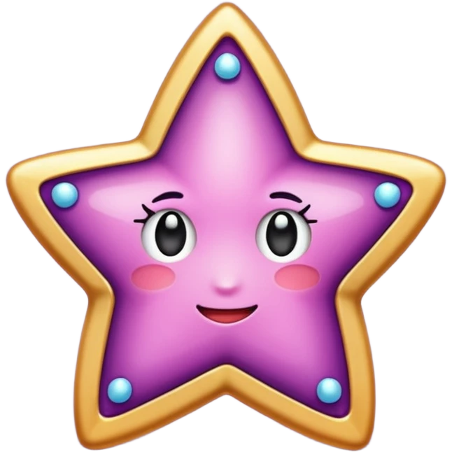 Quiero un emoji de estrella, pero que la estrella sea de oro rosa y brilli brilli con chispitas moradas emoji