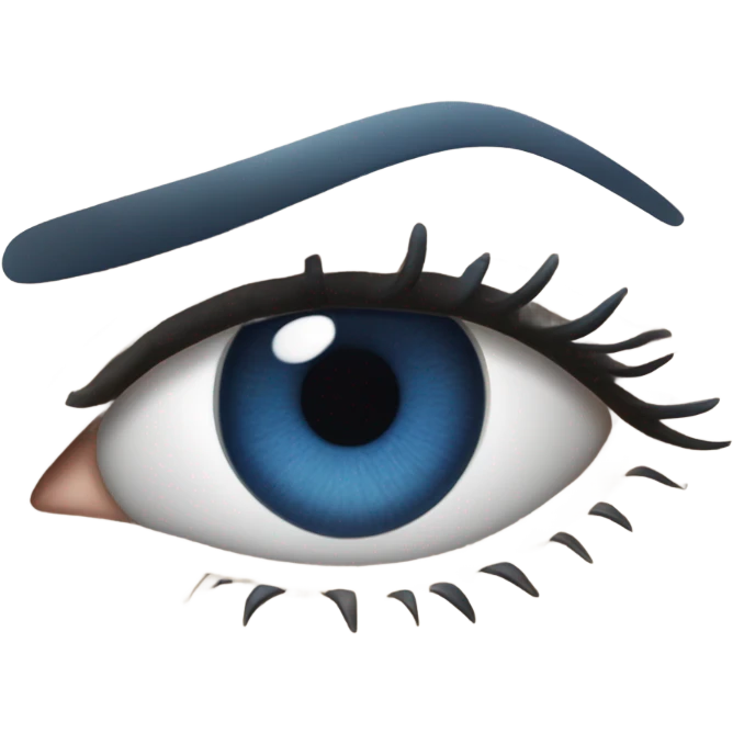 realistic dark blue eye with eyelid and eyelashes emoji