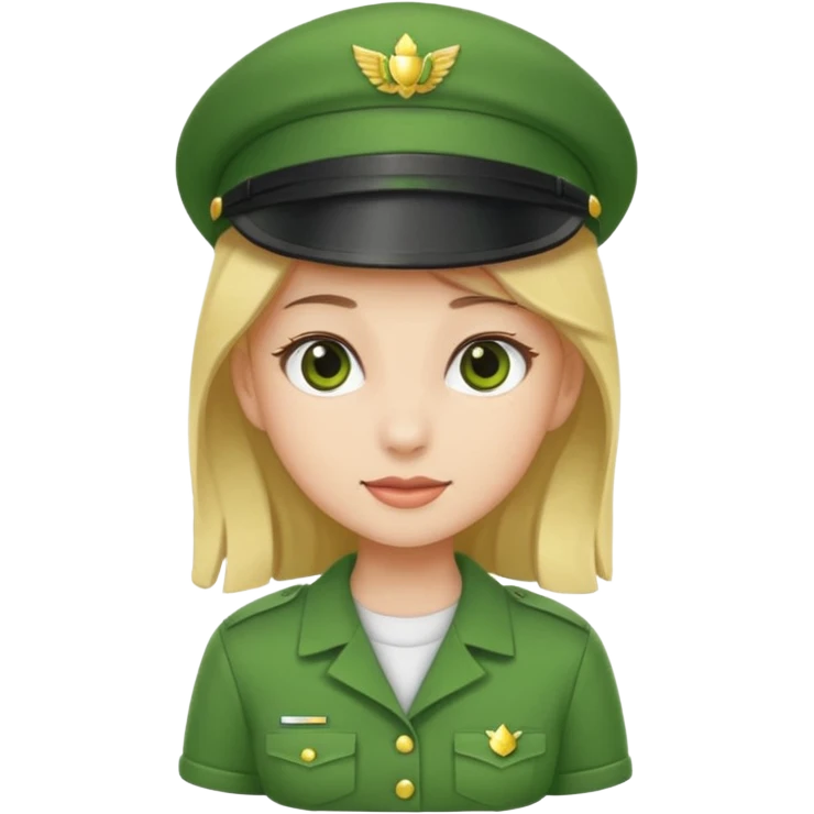 Green uniform t shirt girl no hat emoji
