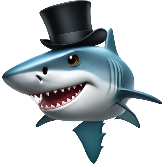 Shark with sunglasses and a top hat emoji