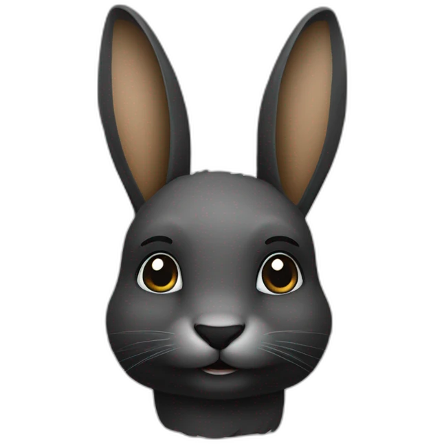 Lapine moitié du visage tout noir emoji