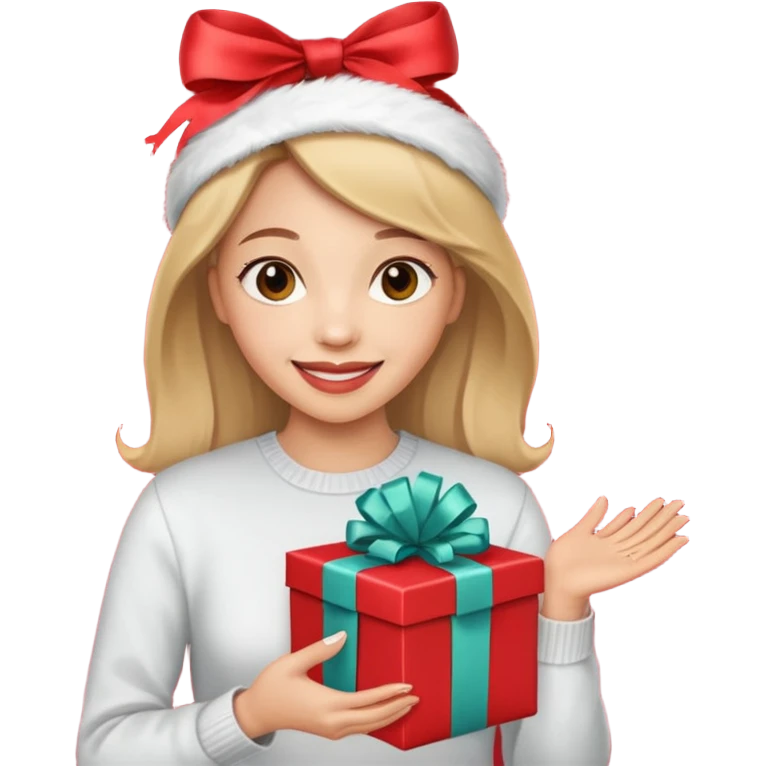 woman courier holding gift box emoji