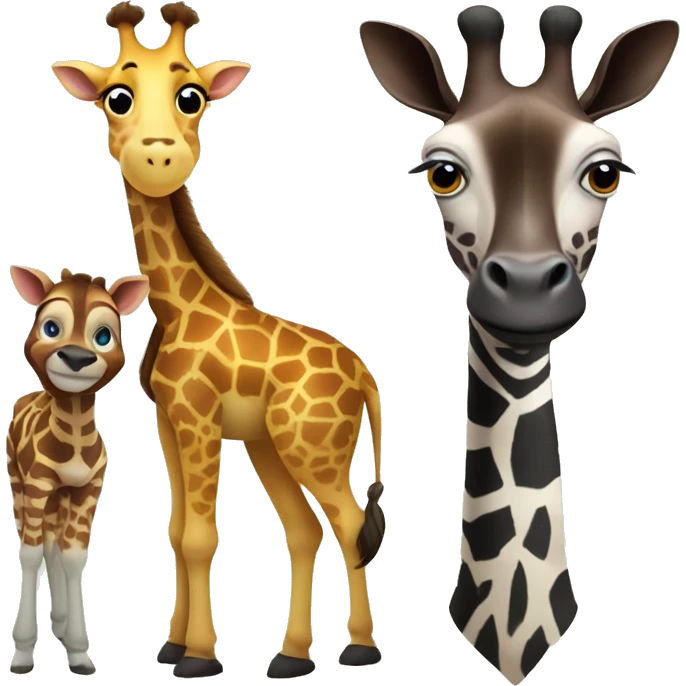 Giraffe and okapi  emoji