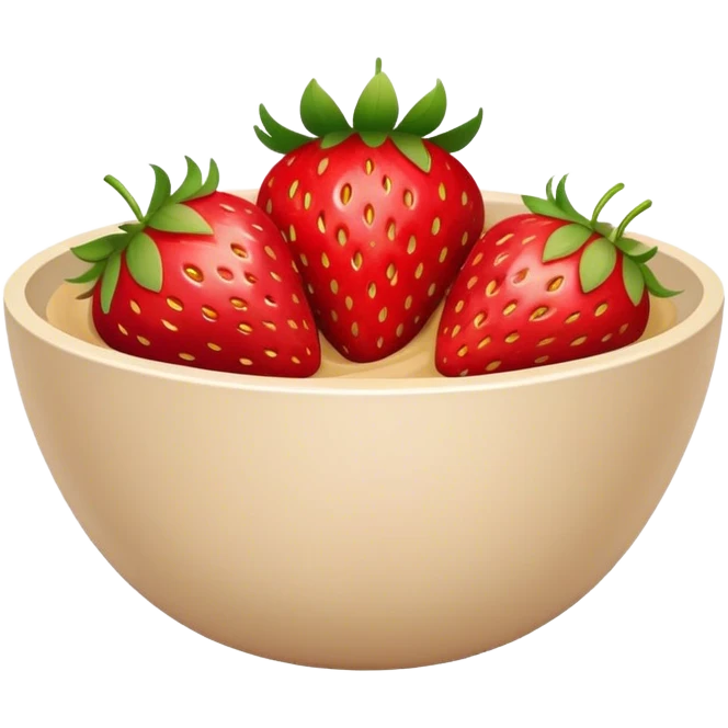 strawberries in beige bowl emoji