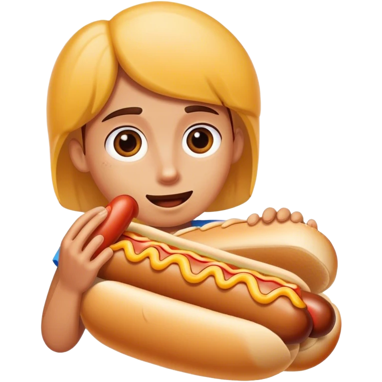 Eating hotdog emoji