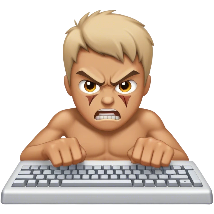 Angry to break a keyboard emoji
