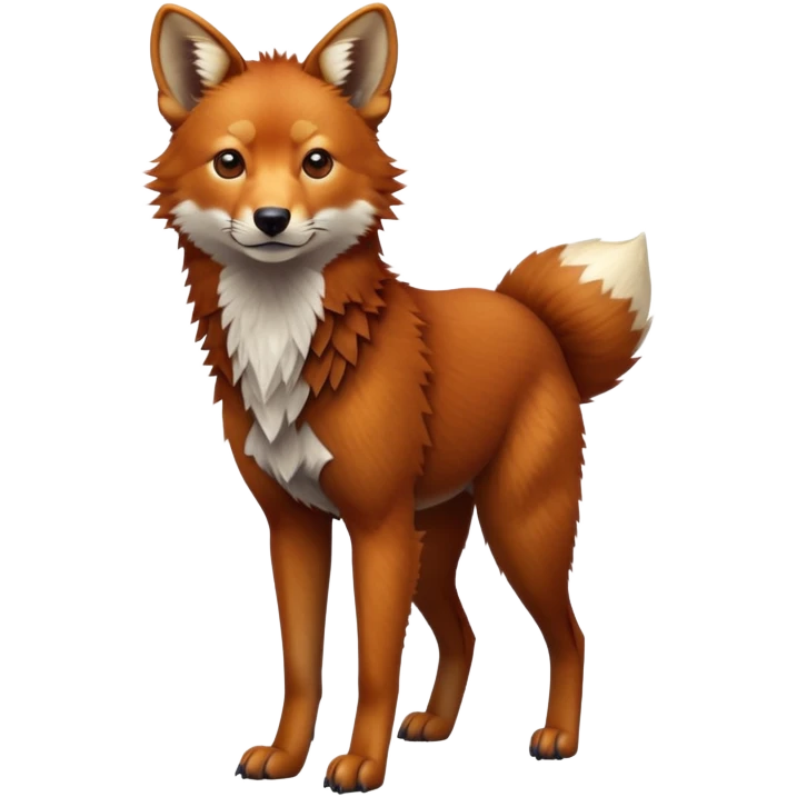 cinematic full body dhole, hyper-realistic emoji