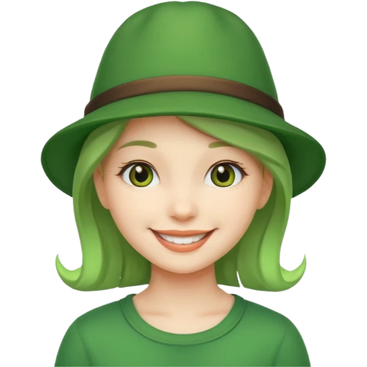 girl with green hat emoji