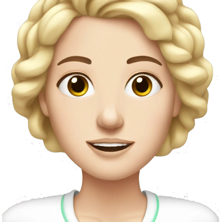 White girl doing skincare emoji