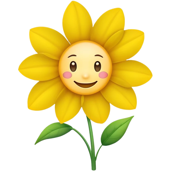 flower with a cute smiling face emoji