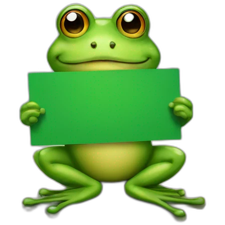 Frog holding a sign with like emoji