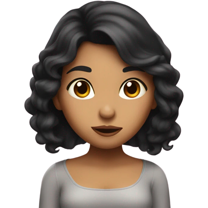 Dark haired Latina blowing a kiss emoji