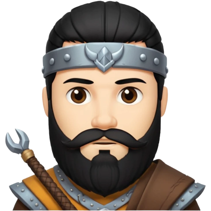 bearded Vikings with black hair emoji