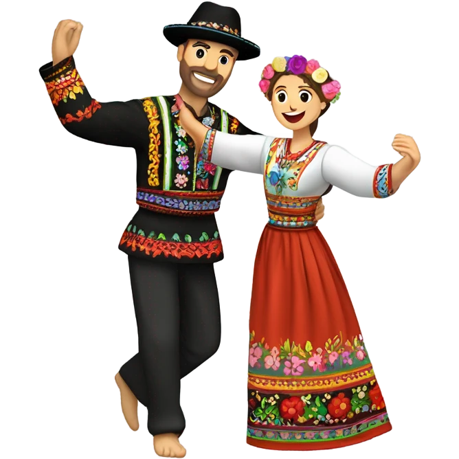 Bulgarian horo couple dance emoji